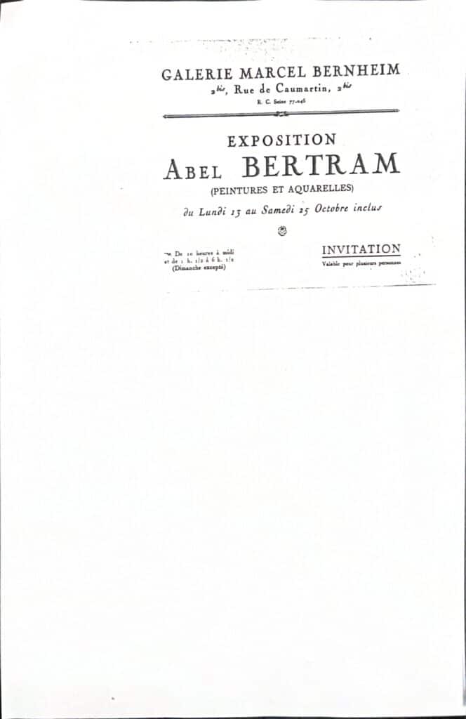 Exposition Abel Bertram