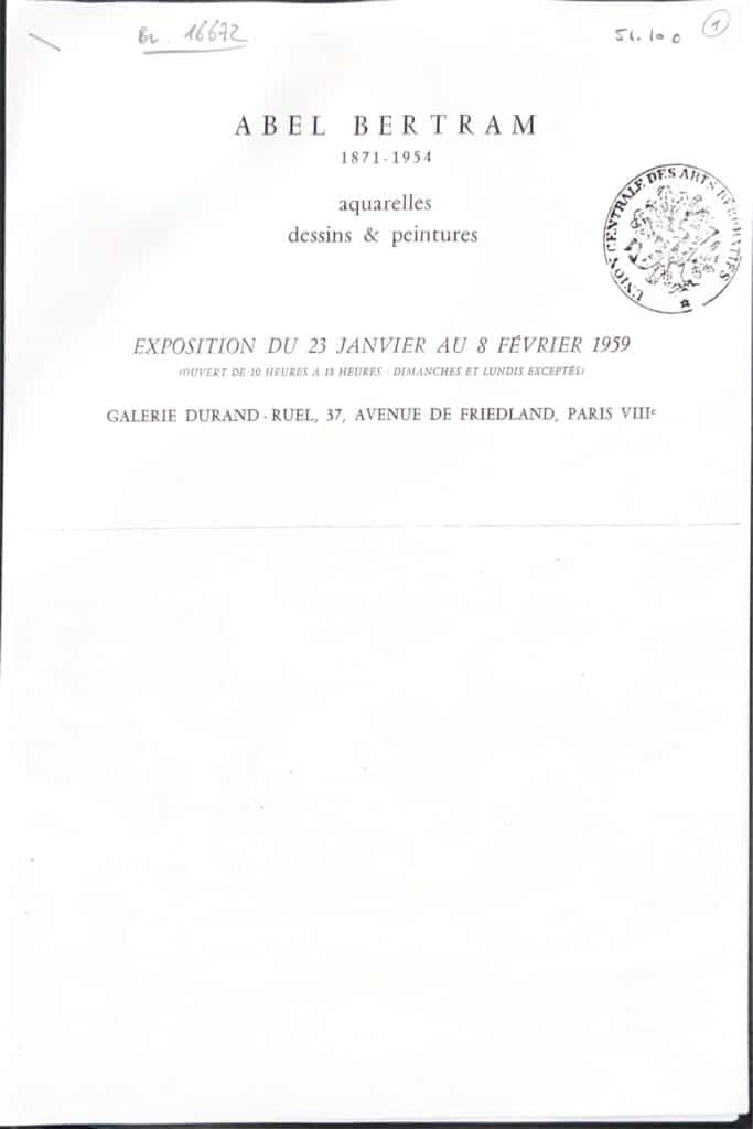 Exposition Abel Bertram