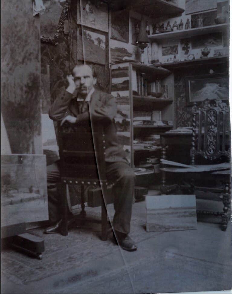 Abel Bertram dans son atelier vers 1900